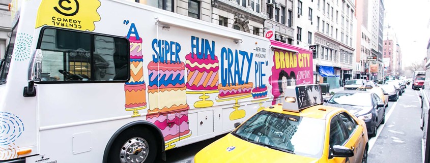 Comedy Central's Broad City RV was quite a sight alongside New York City's usual traffic scene.