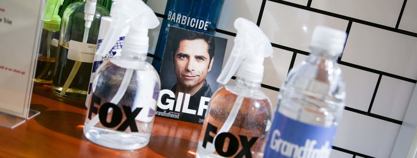 Even each barbers' tools were branded at the Grandfathered Pop-Up Barbershop, promoting FOX's new show.