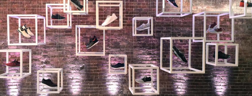 New Balance's new line of sneakers were transformed into an art installation for guests to enjoy at the press event.