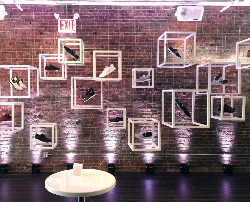 New Balance's new line of sneakers were transformed into an art installation for guests to enjoy at the press event.