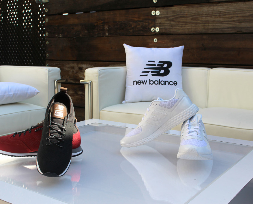 New Balance's new line of sneakers served as excellent accent decorations at the press event.