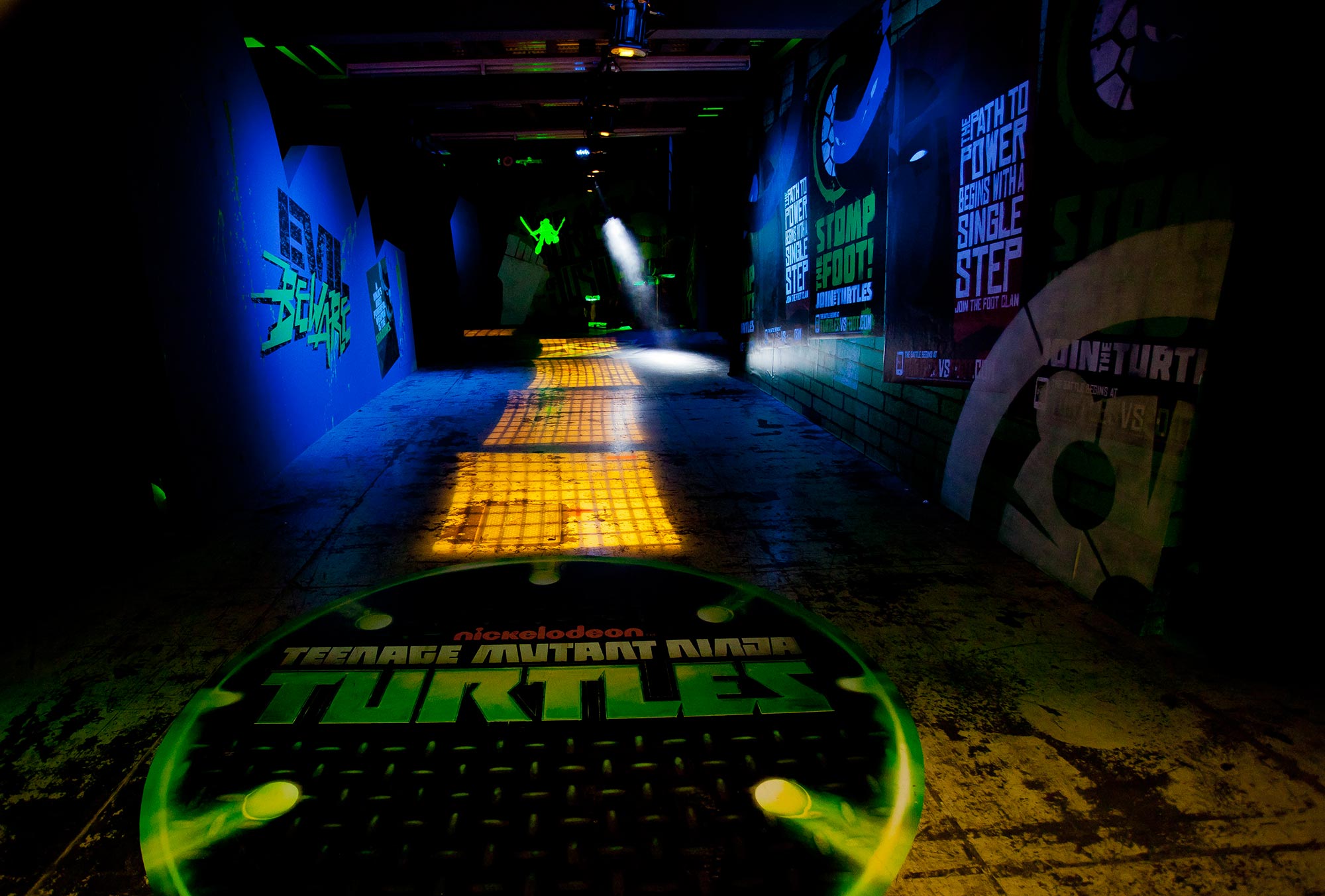 The entire hallway at the Javitz Center was transformed to resemble the TMNT iconic lair while serving as a main thoroughfare to activities at New York Comic Con.