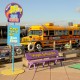 The Magic School docked into Pier 84, where a custom branded "bus stop" waited for students to arrive.