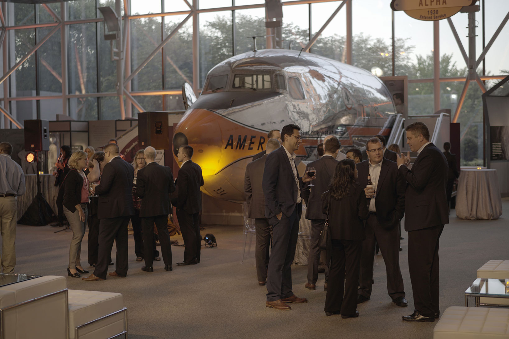 NEXUS '15 attendees relax after a day of discussing prudent Life Sciences topics to enjoy The Smithsonian National Air and Space Museum.